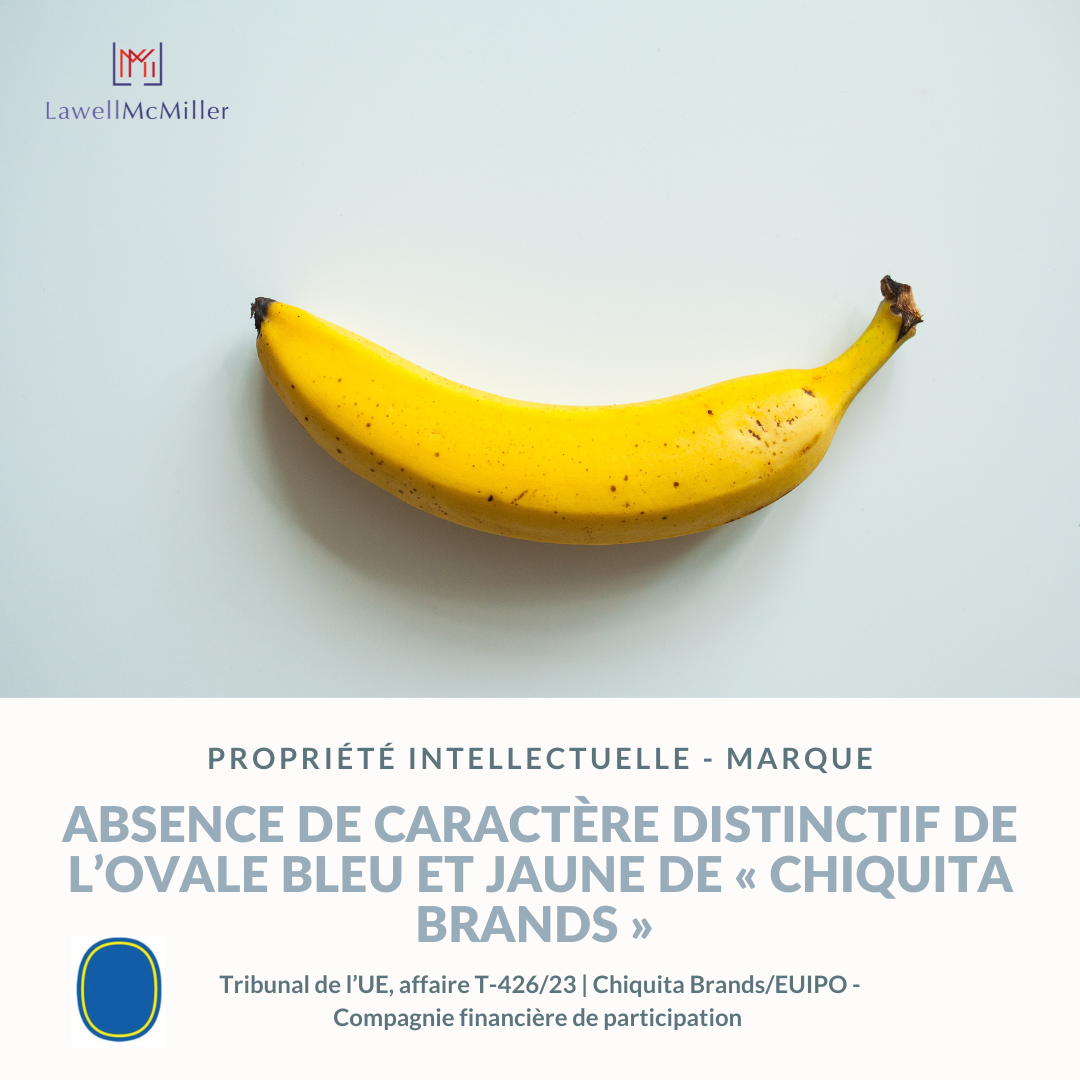 Absence de caractère distinctif de l'ovale bleu et jaune de  